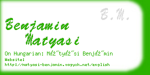 benjamin matyasi business card